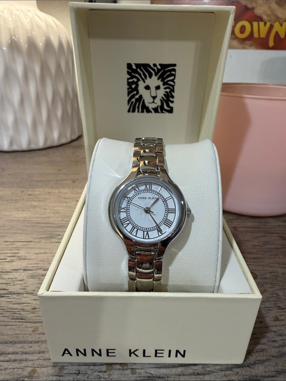 Anne Klein Silver Tone Women's Bracelet Watch with White Dial *NWT